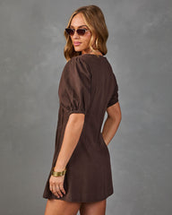 Jayde Pleated Cotton Twill Mini Dress