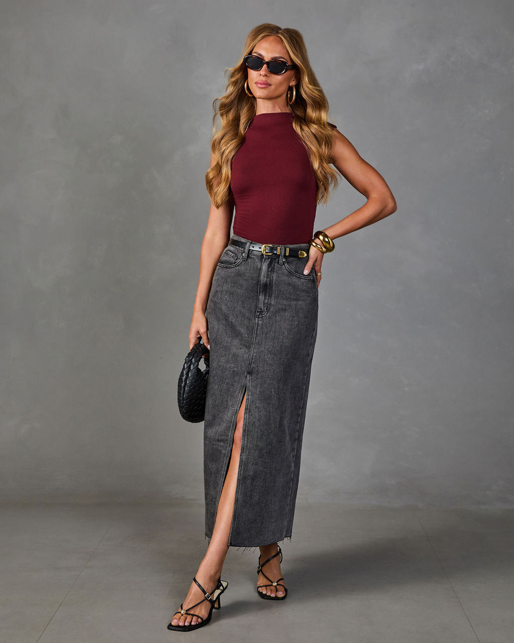 Mayvis Denim Maxi Skirt