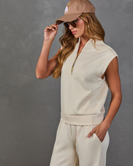 Next Stop Mock Neck Quarter Zip Soft Form Vest