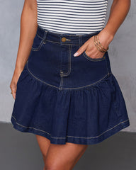 Moonlit Love Denim Mini Skirt