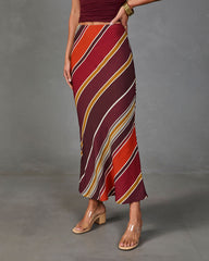 Coastline Calling Striped Midi Skirt