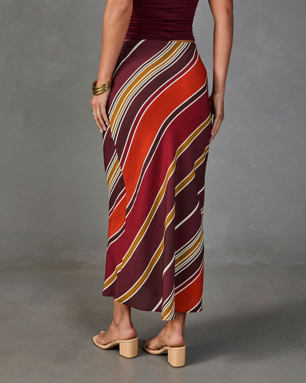 Coastline Calling Striped Midi Skirt