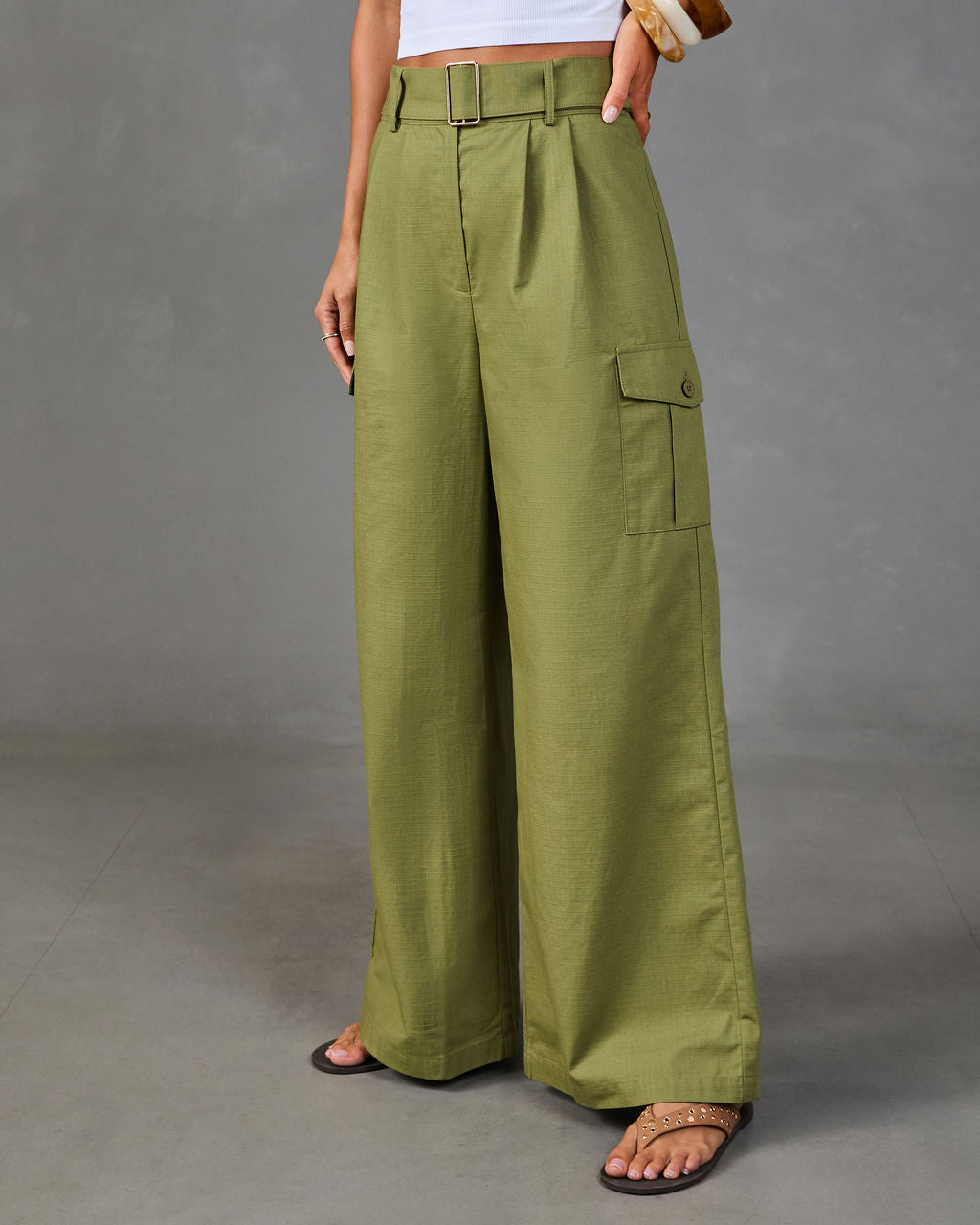 Free Roamer Belted Wide Leg Cargo Pants