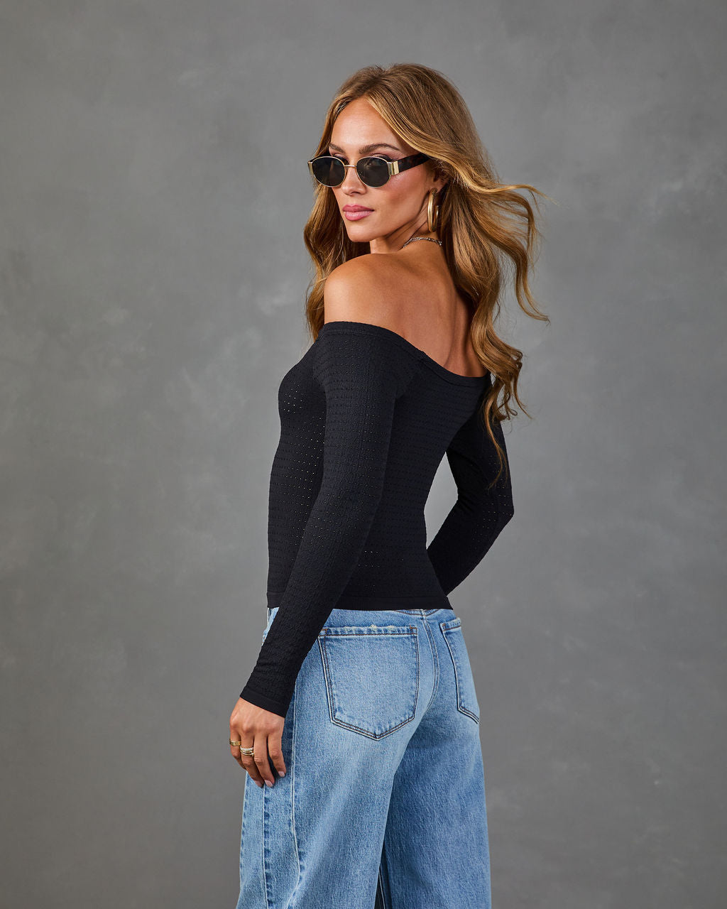 Fresh Focus Seamless Boat Neck Perforated Top
