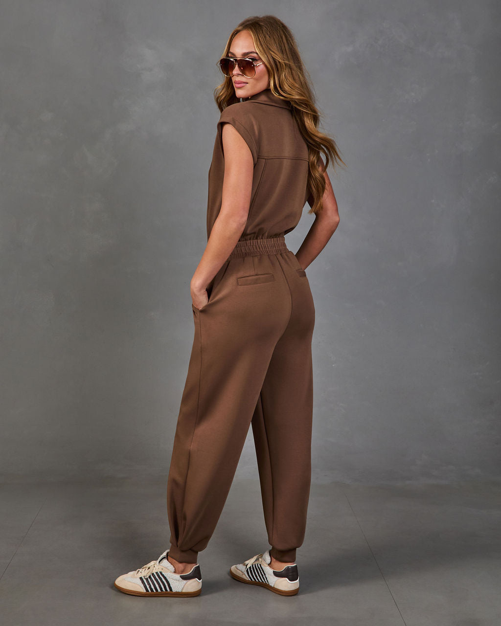 Gate Check Half Zip Soft Form Jumpsuit