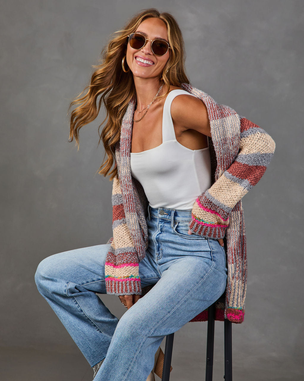 Homestead Honey Knit Striped Duster Cardigan
