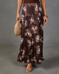 Darcey Floral Satin Maxi Skirt