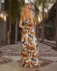 Sunkissed Muse Abstract Strapless Jumpsuit