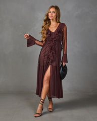 Worth The Wait Ruffle Lace Maxi Dress