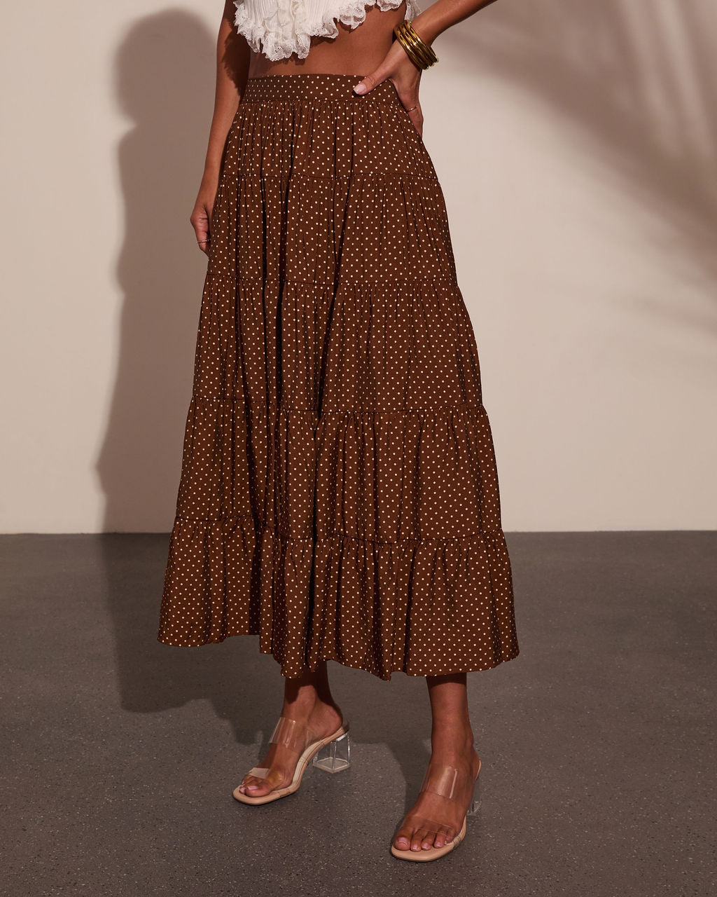Timeless Allure Polka Dot Midi Skirt