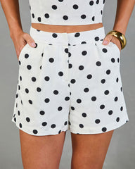 Summer Magic Linen Blend Polka Dot Shorts