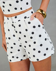 Summer Magic Linen Blend Polka Dot Shorts
