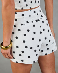 Summer Magic Linen Blend Polka Dot Shorts