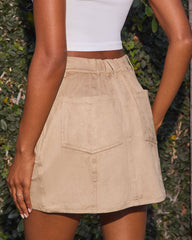 Morning Latte Faux Suede Mini Skirt