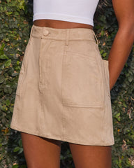 Morning Latte Faux Suede Mini Skirt