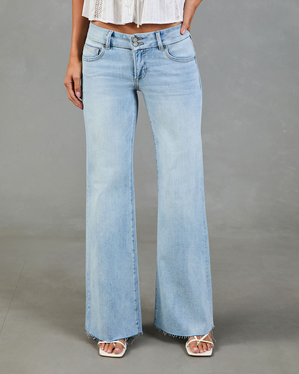 Jewlie Super Stretch Low Rise Flare Jeans