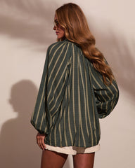 Elevated Ease Striped Button Down Top