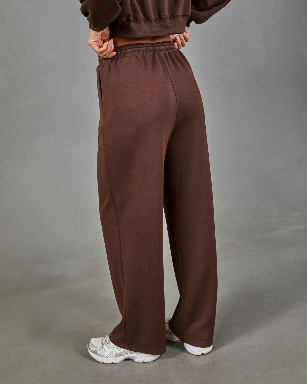 Espresso Ease Drawstring Mid Rise Scuba Pants