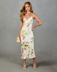 Tropical Theory Satin Floral Maxi Dress