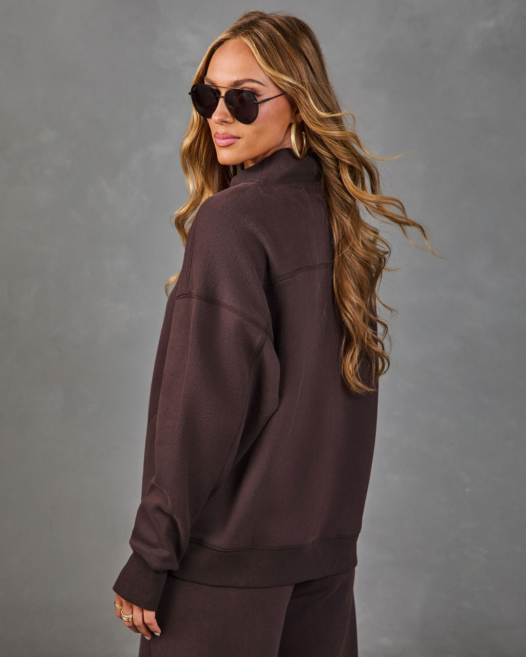 Wellness Society Fleece Mock Neck Top