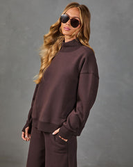 Wellness Society Fleece Mock Neck Top