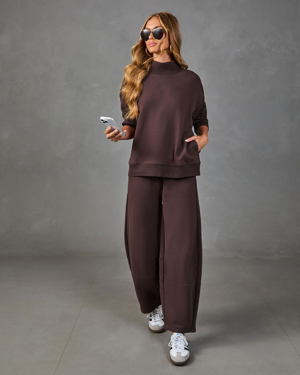 Wellness Society Fleece Mock Neck Top