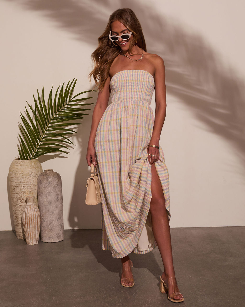Montana Striped Strapless Maxi Dress