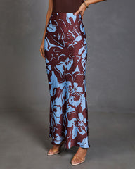 Harvest Days Floral Satin Maxi Skirt