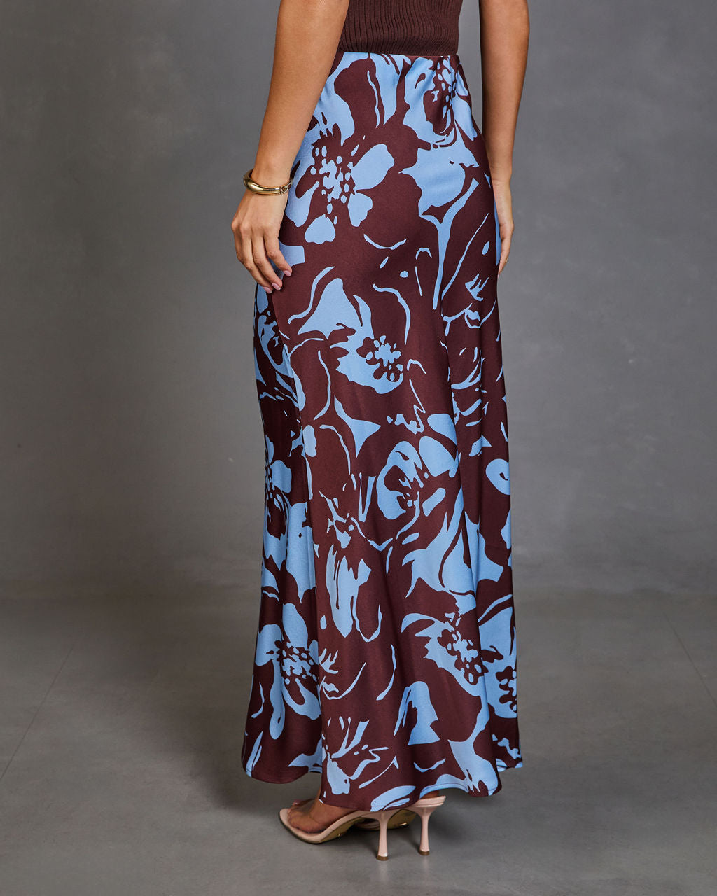 Harvest Days Floral Satin Maxi Skirt