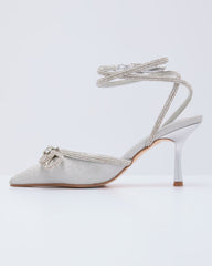 Polished Spark Embellished Bow Heels