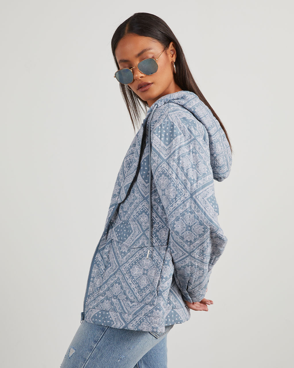 Catie Paisley Hooded Jacket