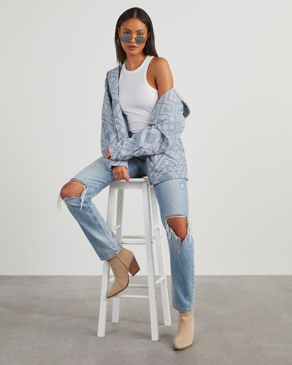 Catie Paisley Hooded Jacket