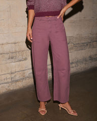 Raquel Cotton Mid Rise Barrel Pants