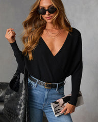 Let It Glow Drape Sweater Bodysuit