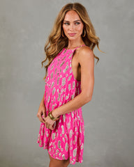 Golden Nights Abstract Lurex Mini Dress