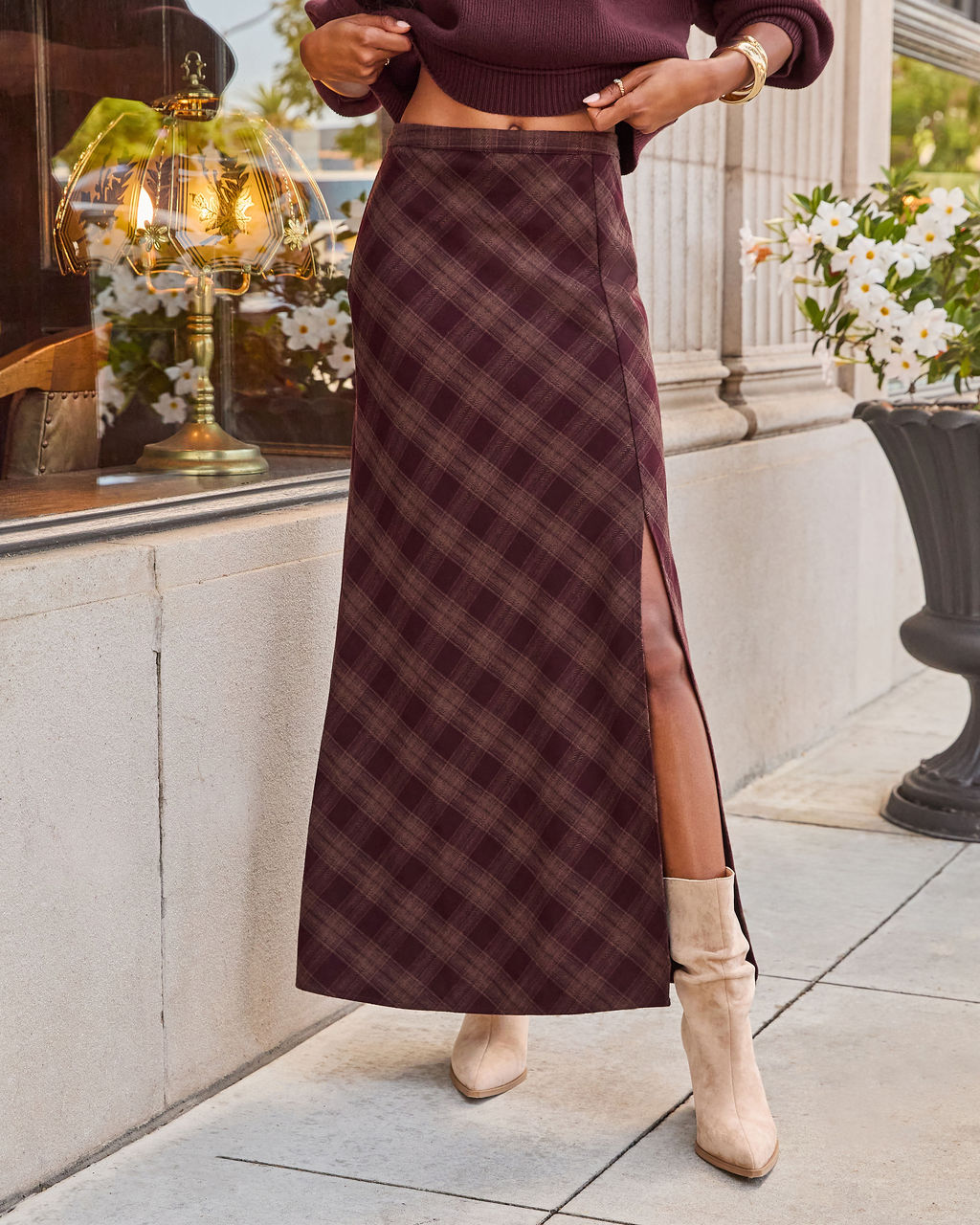 Mae Lynn Plaid Maxi Skirt