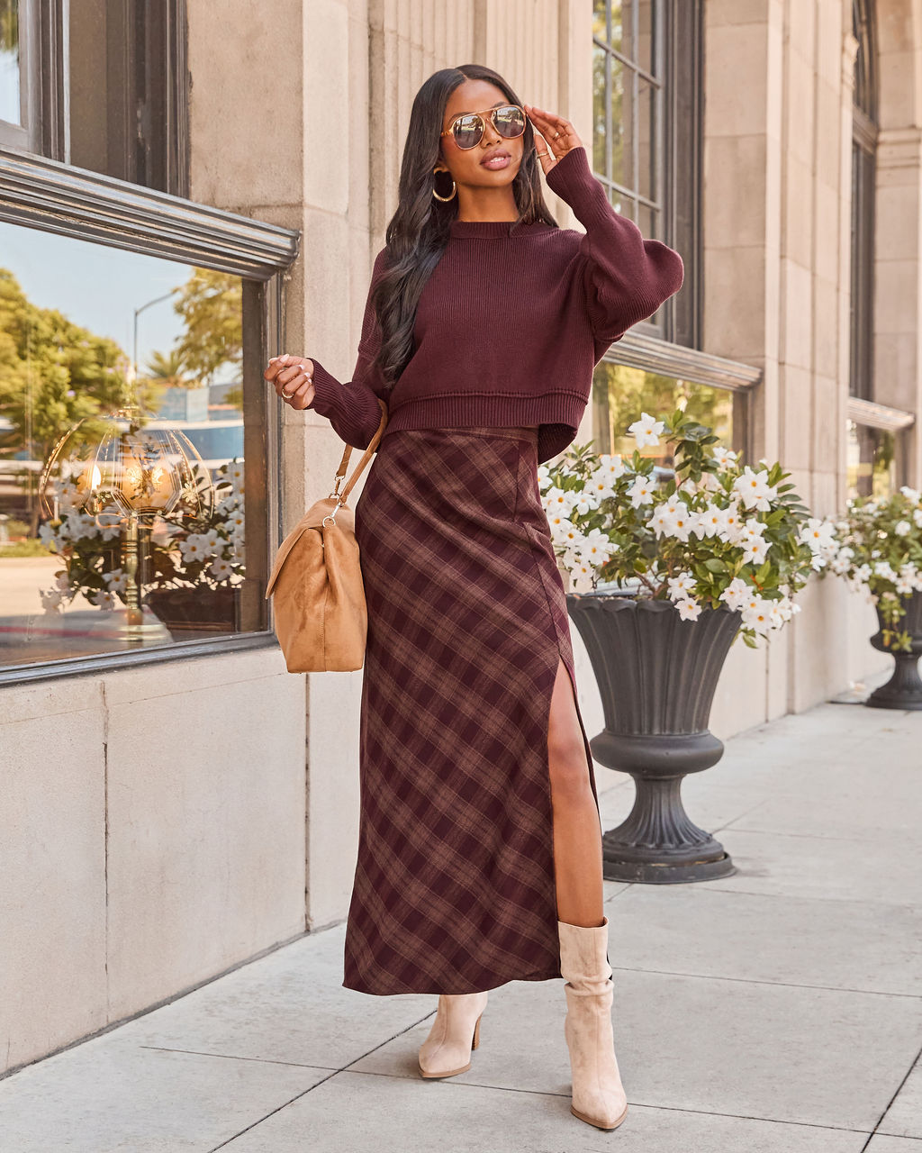 Mae Lynn Plaid Maxi Skirt