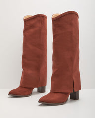 Sierrah Foldover Faux Suede Boots