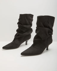 Kiarah Scrunch Faux Suede Booties