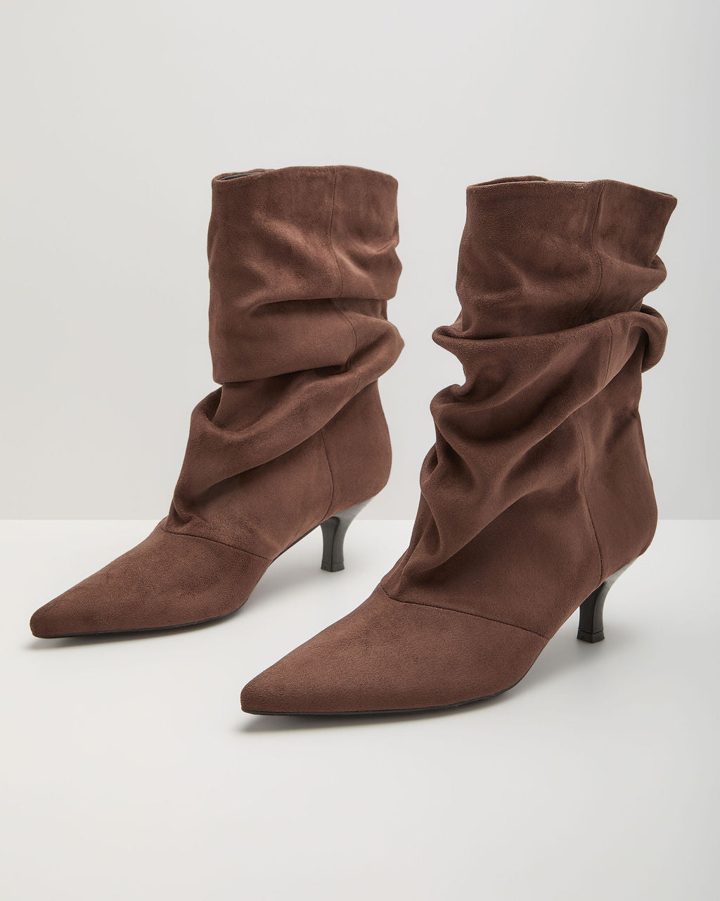 Kiarah Scrunch Faux Suede Booties