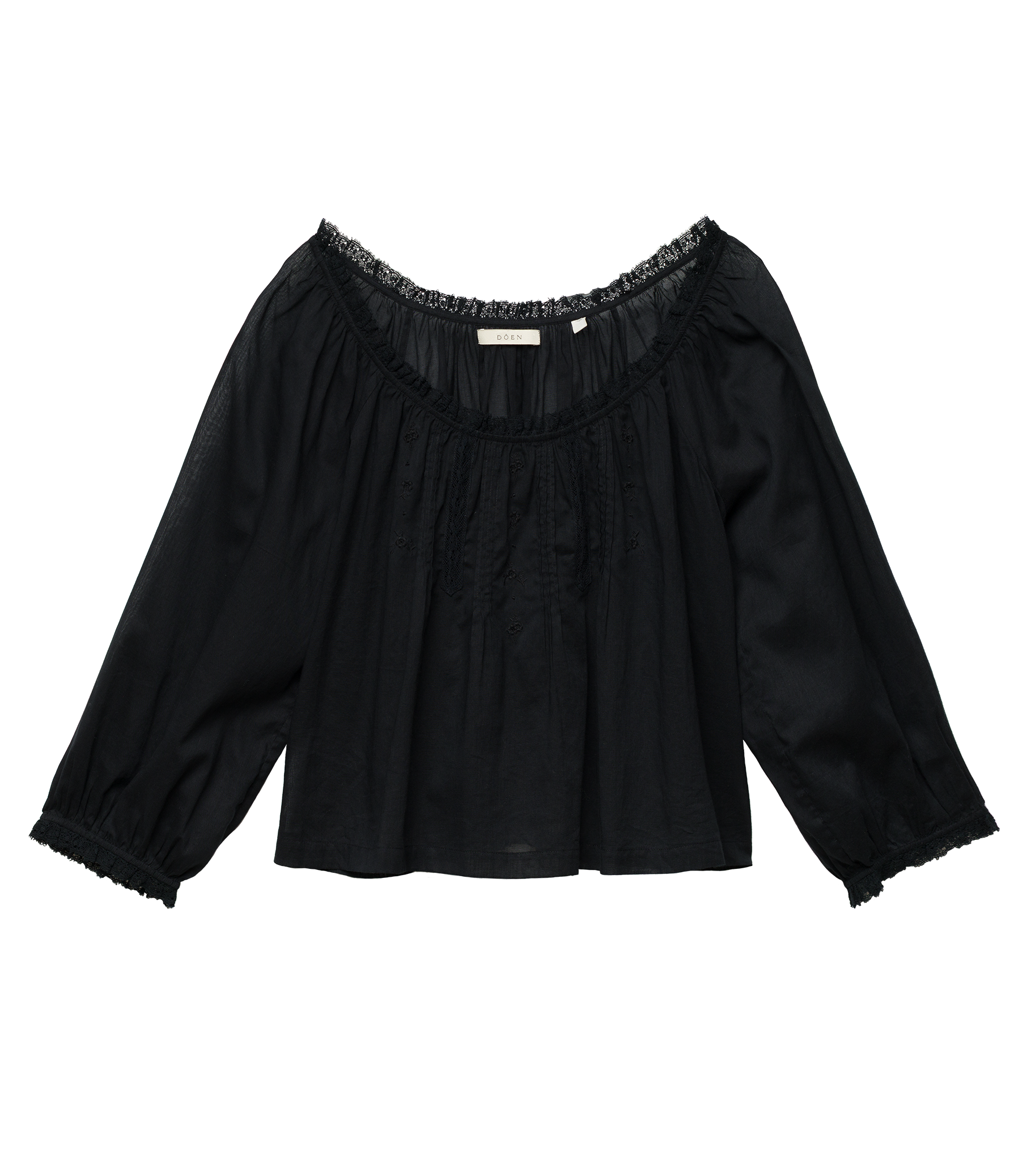 FLORINE TOP -- BLACK