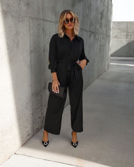Pull It Together Satin Pocketed Jumpsuit