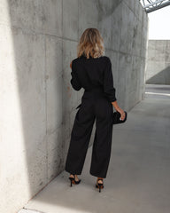 Pull It Together Satin Pocketed Jumpsuit