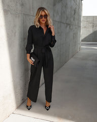 Pull It Together Satin Pocketed Jumpsuit