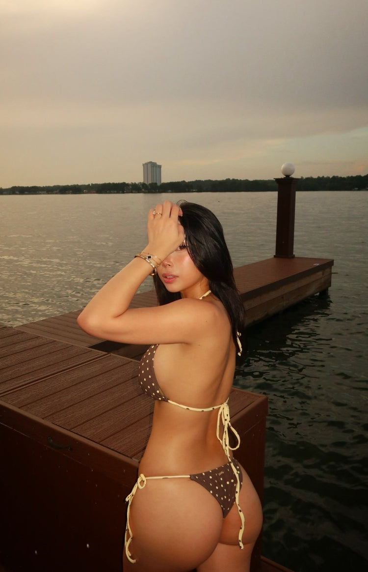 Fitzroy Brown Polka Dot Tie Bikini Bottoms