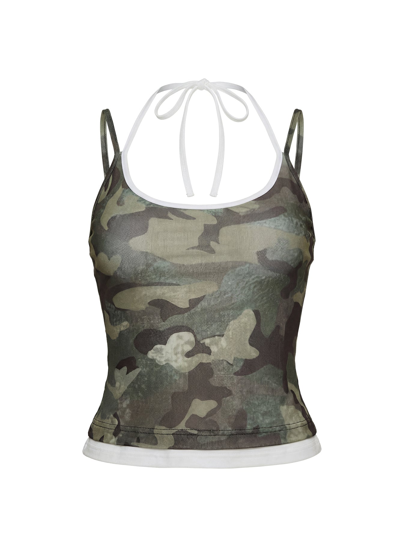 Piera Layered Cami Top Camo