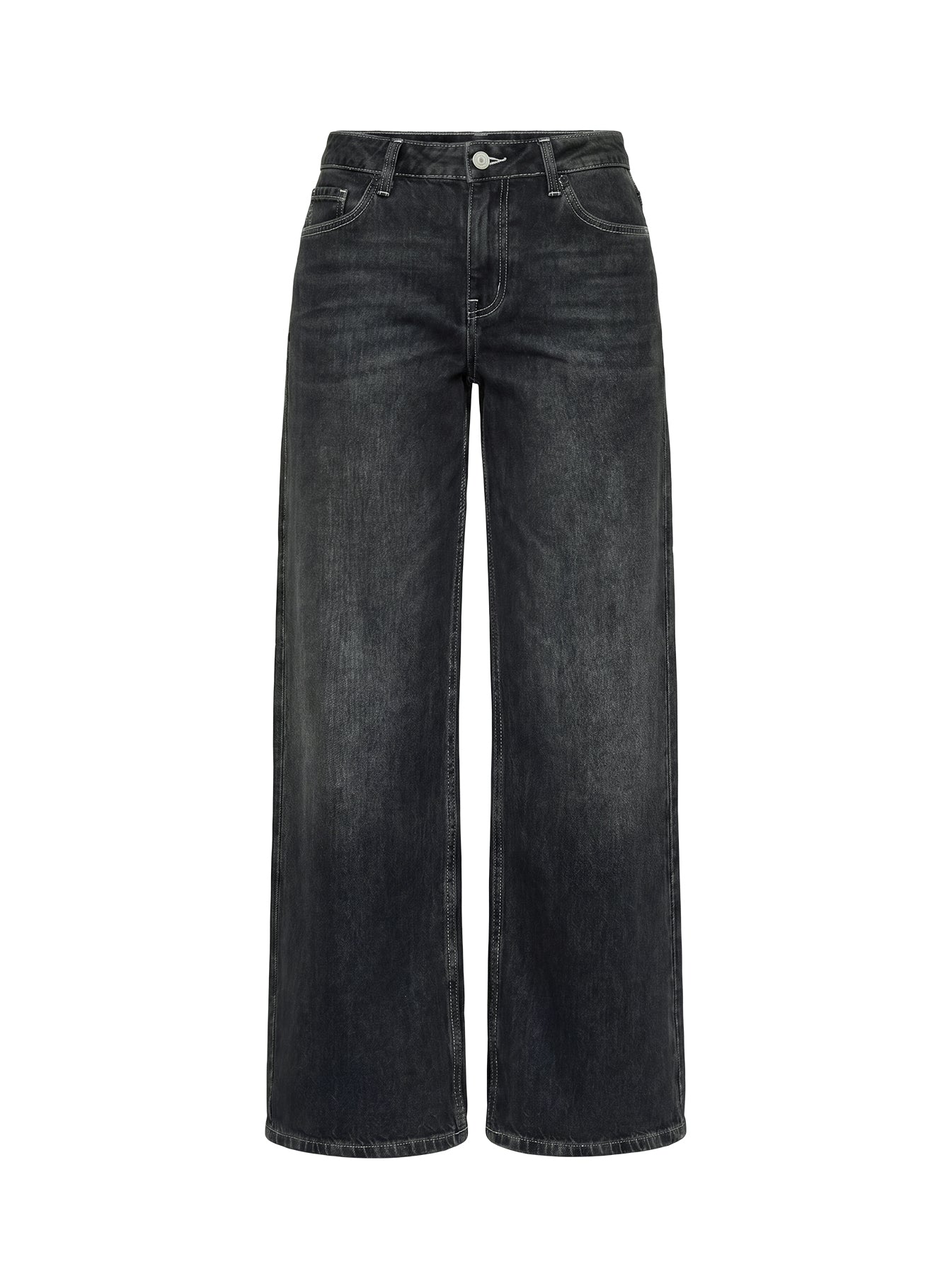 Ramos Low Rise Wide Leg Jeans Dark Grey Wash