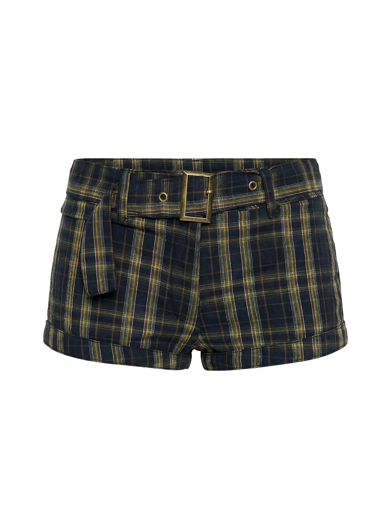 Afterglow Mini Short Navy / Lemon Plaid
