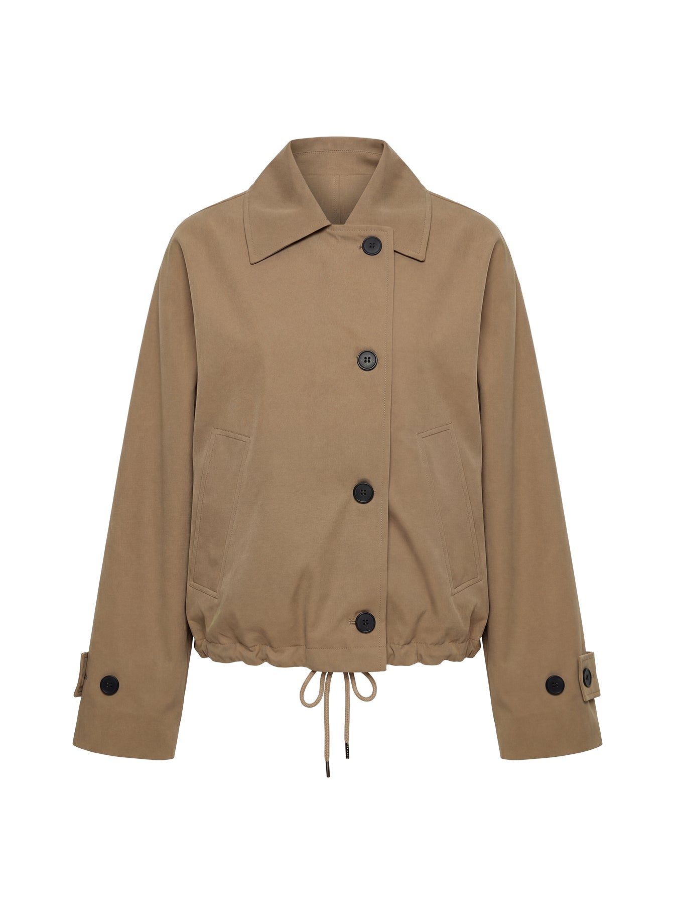 Sandria Cropped Trench Coat Beige