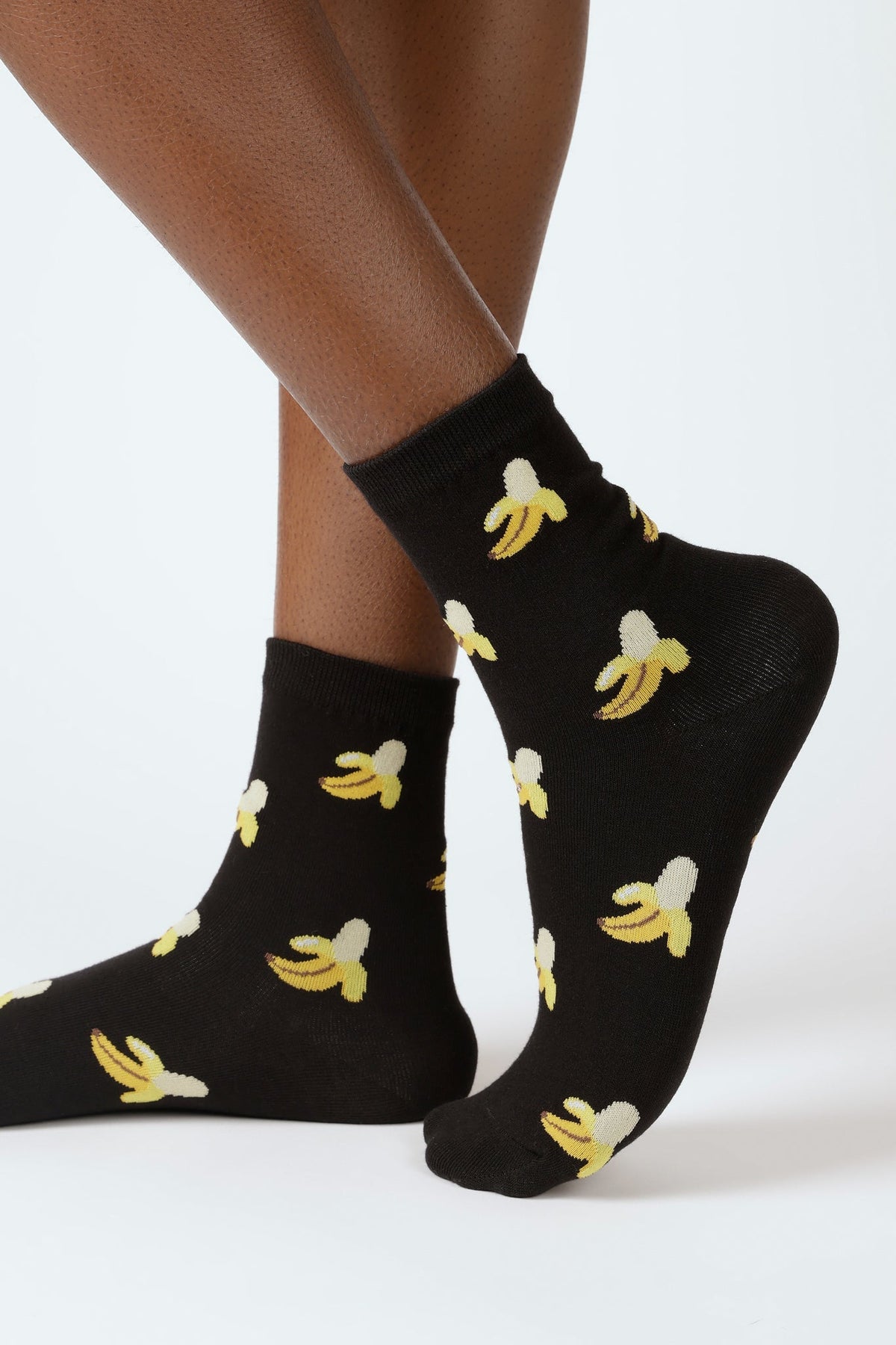 Black peeled banana socks
